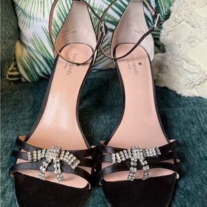 Kate Spade Black Bow Heels with Sleek Design